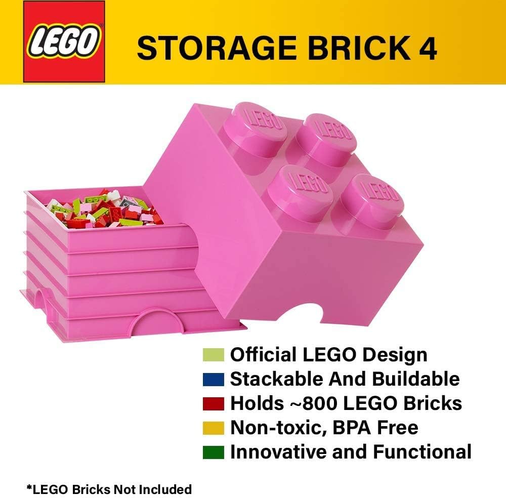 LEGO Red Storage Box Brick 4 Bright, Medium