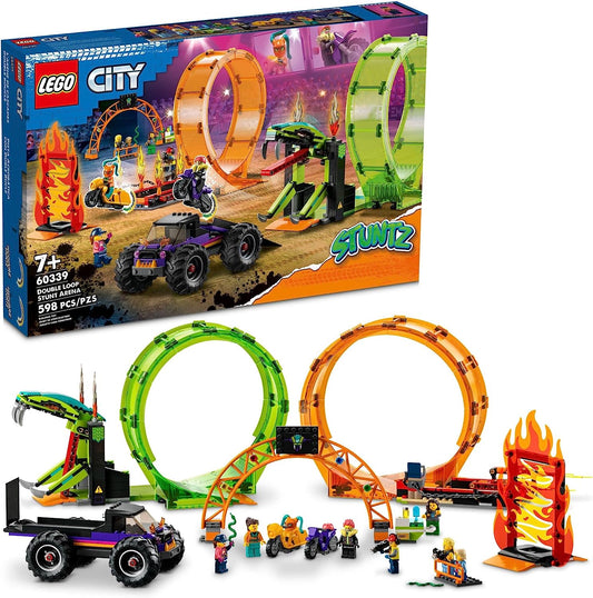 LEGO City Stuntz Double Loop Stunt Arena 60339 Building Toy Set for Boys, Girls, and Kids Ages 7+ (598 Pieces)